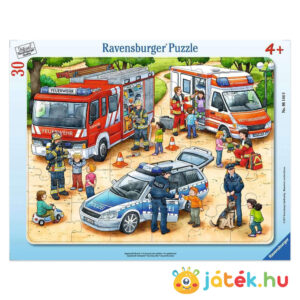 Életmentők: Tűzoltók, mentők, rendőrség keretes puzzle, 30 db (Ravensburger 06144)