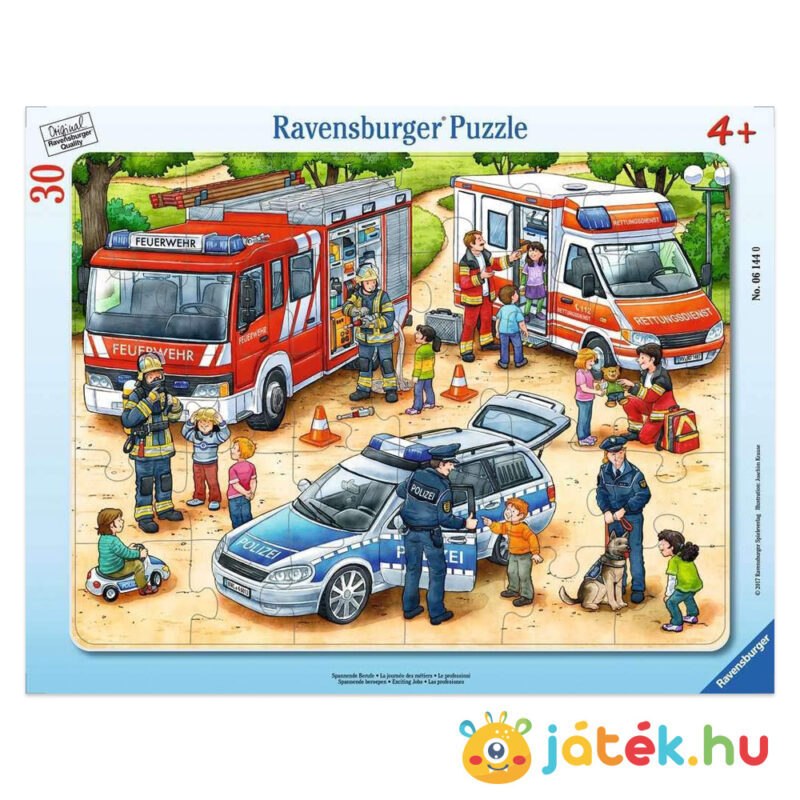 Életmentők: Tűzoltók, mentők, rendőrség keretes puzzle, 30 db (Ravensburger 06144)