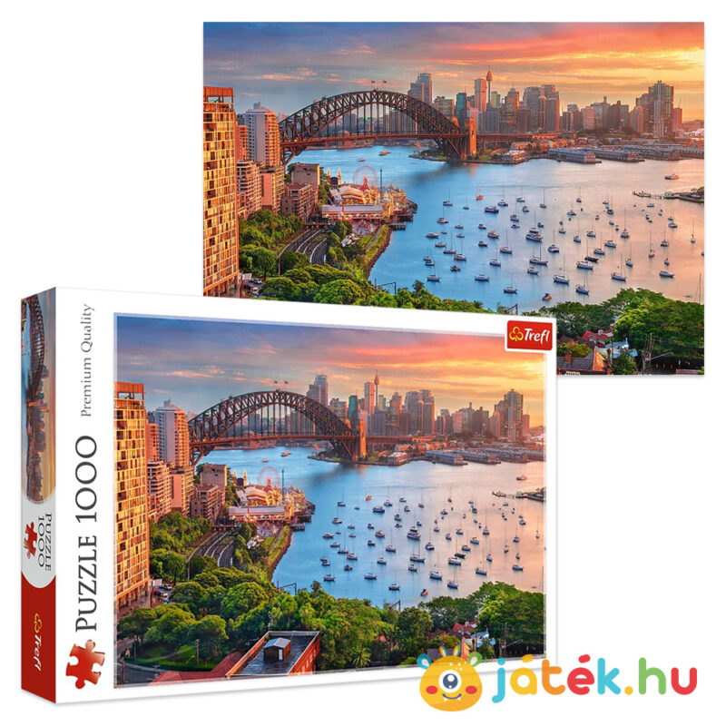 Sydney Harbor Bridge, Ausztrália puzzle képe és doboza, 1000 db (Trefl 10743)