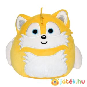 Sonic: Tails, a sárga színű kétfarkú, párna alakú plüss róka, 20 cm (Squishmallows)