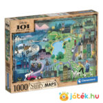 101 kiskutya története a térképen puzzle, 1000 db (Clementoni Story Maps 39665)