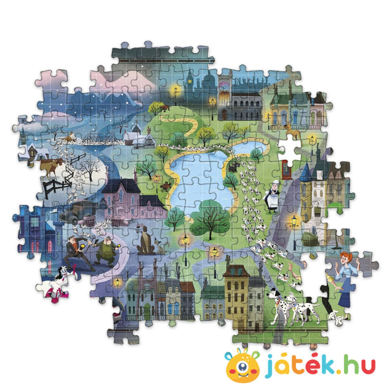 101 kiskutya története a térképen puzzle részlete, 1000 db (Clementoni Story Maps 39665)