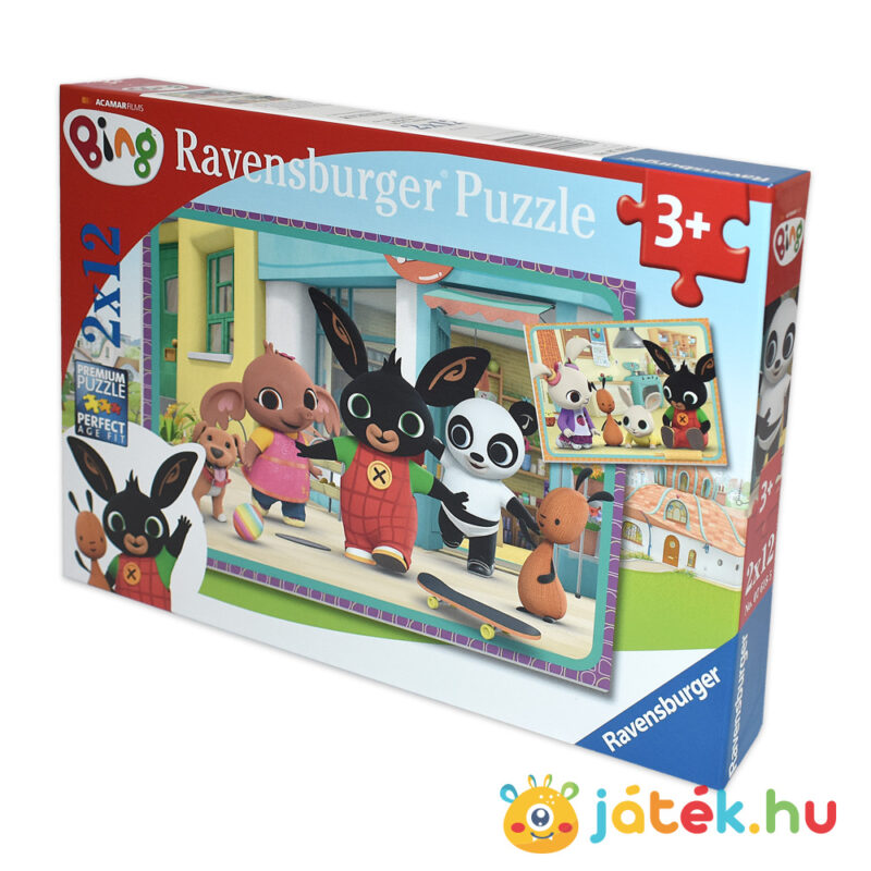 Bing Nyuszi mókázik puzzle doboza jobbról, 2×12 db (Ravensburger 76185)
