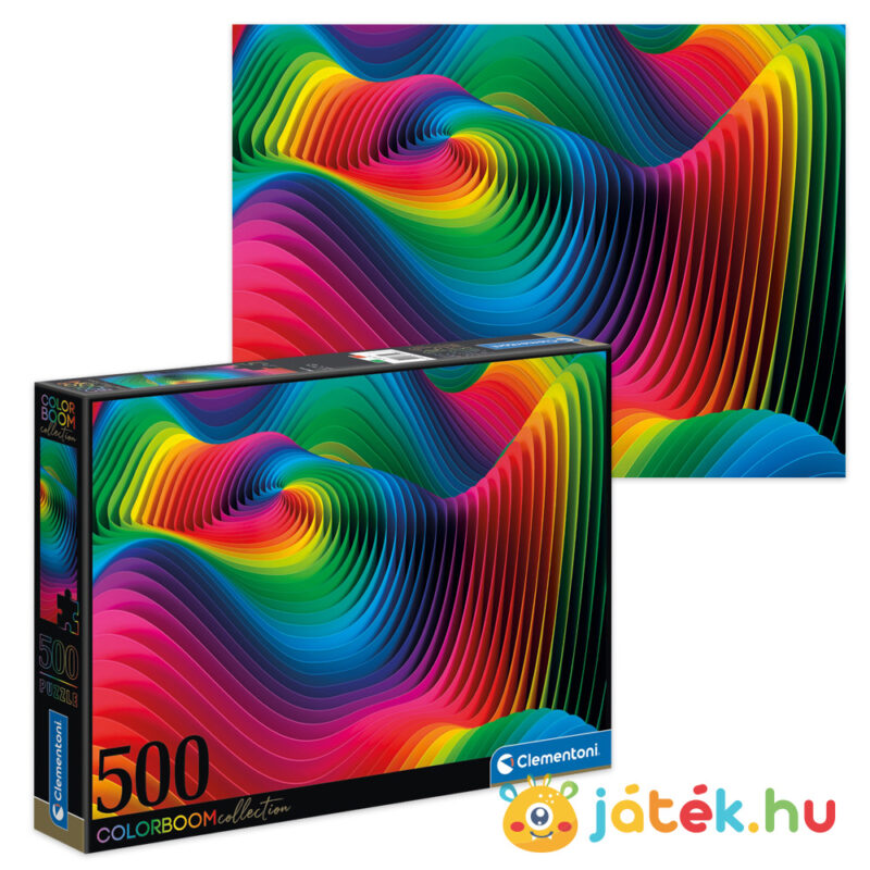 Hullámok puzzle doboza és képe, 500 db (Clementoni ColorBoom Collection 35093)