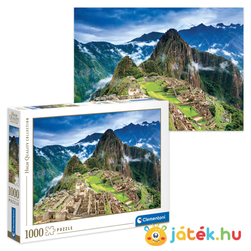 Machu Picchu, Peru puzzle képe és doboza, 1000 db (Clementoni 39604)