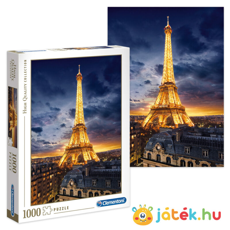 Eiffel-torony (Párizs) puzzle képe és doboza, 1000 db (Clementoni 39514)