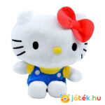 Hello Kitty plüss cica kék ruhában, 14 cm