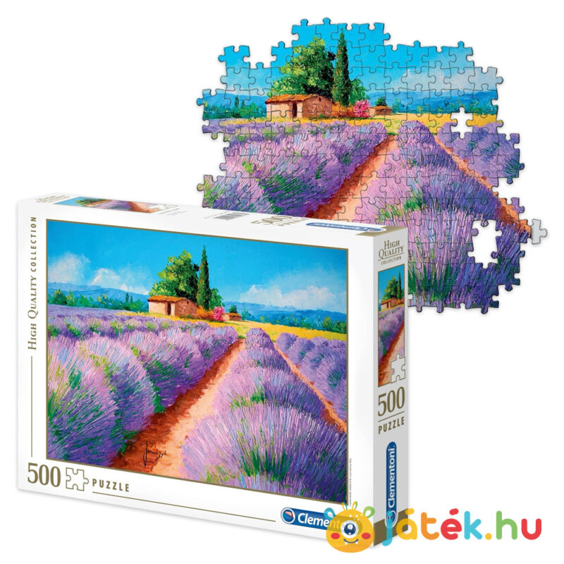 Levendula mező puzzle képe és doboza, 500 db (Clementoni 35073)