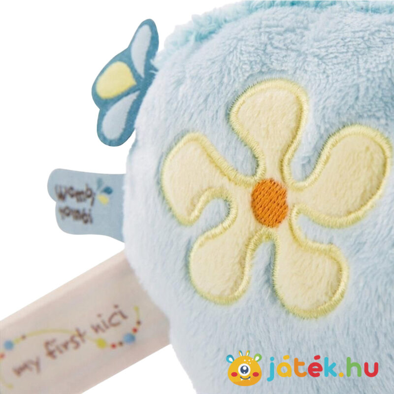 My First Nici: Manuffi zenélő plüss kék orrszarvú mintája (20 cm, Wombitombi 46579)