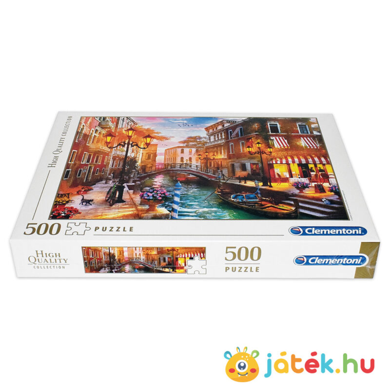 Naplemente Velencében puzzle doboza fektetve, 500 db (Clementoni 35063)