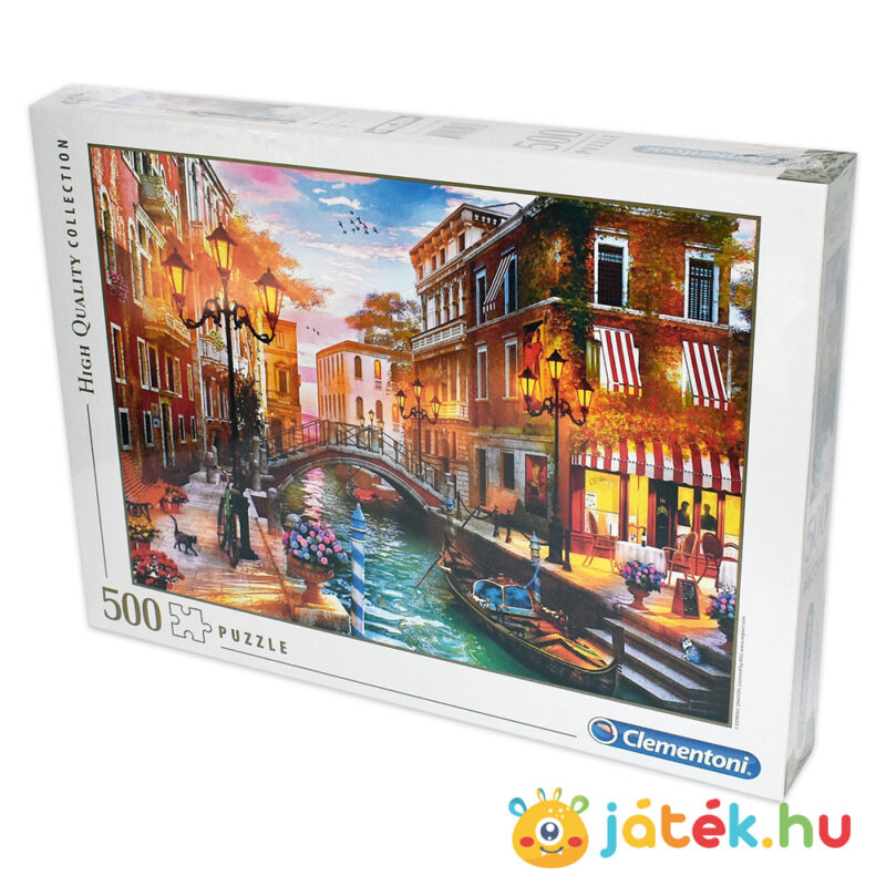 Naplemente Velencében puzzle doboza jobbról, 500 db (Clementoni 35063)