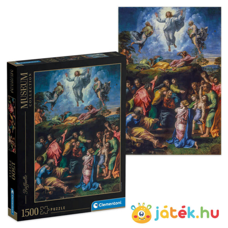 Raffaello: Az átváltozás, 1500 db-os festmény puzzle képe és doboza (Clementoni Múzeum Kollekció)