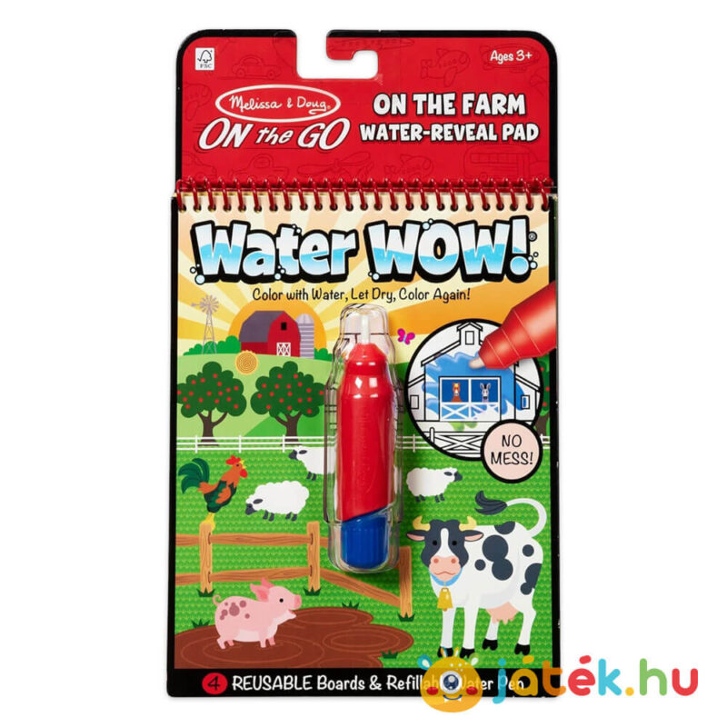 Rajzolás vízzel: A Farm állatai (Melissa & Doug Water Wow) kreatív játék