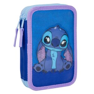 Lilo és Stitch: Stitch mintás 2 emeletes, töltött tolltartó, kék