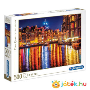 Amszterdam gyönyörű éjszakai fényei puzzle, 500 db (Clementoni 35037)