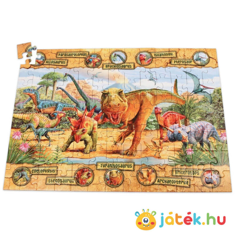 Dinoszauroszok világa puzzle kirakva, 100 db (Ravensburger)