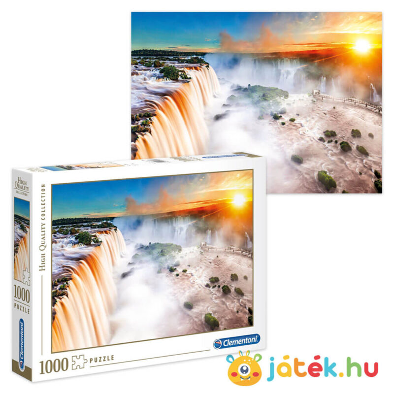 Iguazu vízesés puzzle képe és doboza, 1000 db (Clementoni 39385)