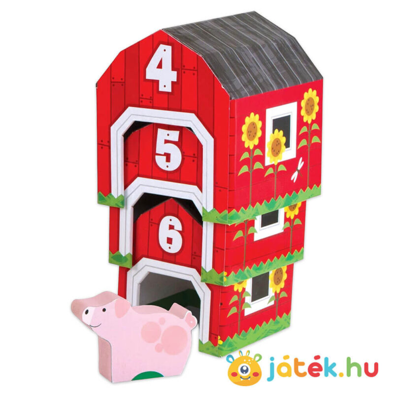 Ól soroló, párosító és rakosgató fejlesztő játék egymáson, 6 óllal és 6 állattal (Melissa & Doug)