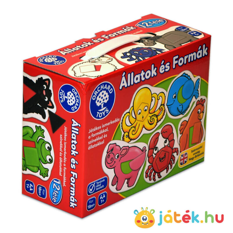 Orchard Toys: Állatok és alakzatok formakereső készségfejlesző játék doboza oldalról