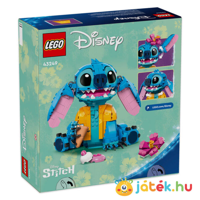 Lilo és Stitch: Stitch Lego, 20 cm-es, 730 darabos doboza (Disney Classic 43249)