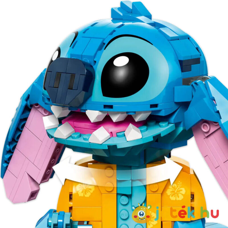 Lilo és Stitch: Stitch Lego, 20 cm-es, 730 darabos forgatható feje (Disney Classic 43249)