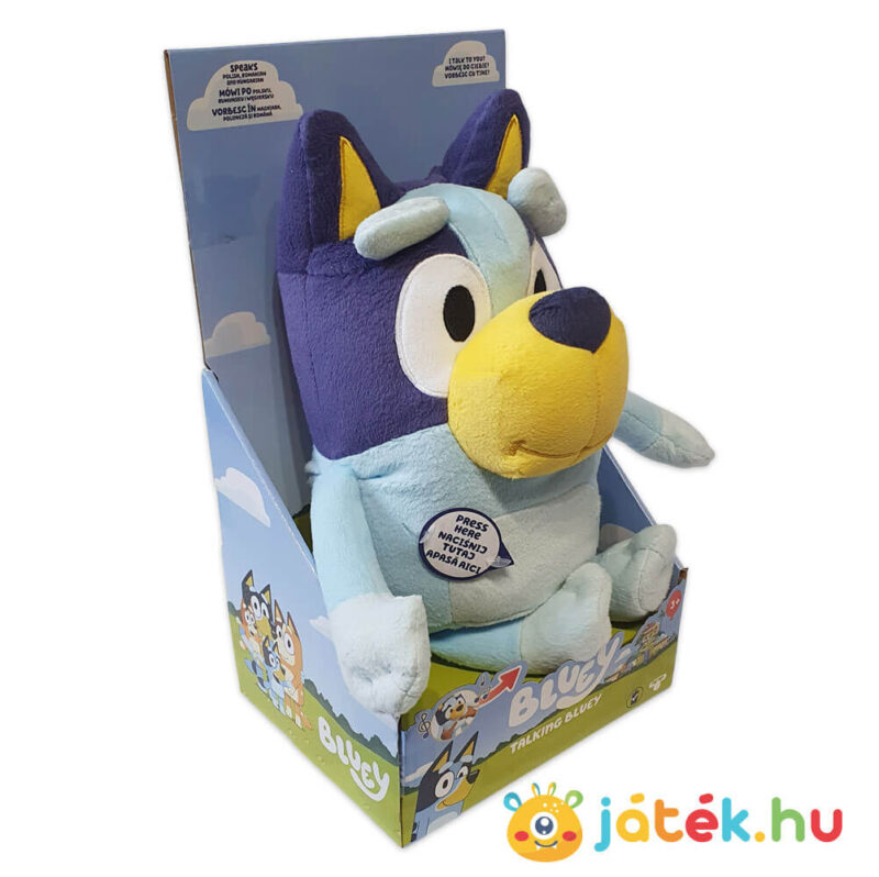 Bluey: Magyarul beszélő Bluey plüss jobbról (33 cm)