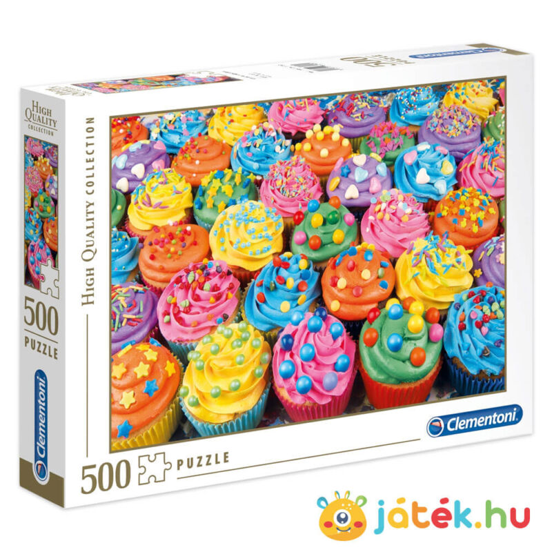 Cupcake puzzle (színes sütik kirakó), 500 db (Clementoni 35057)