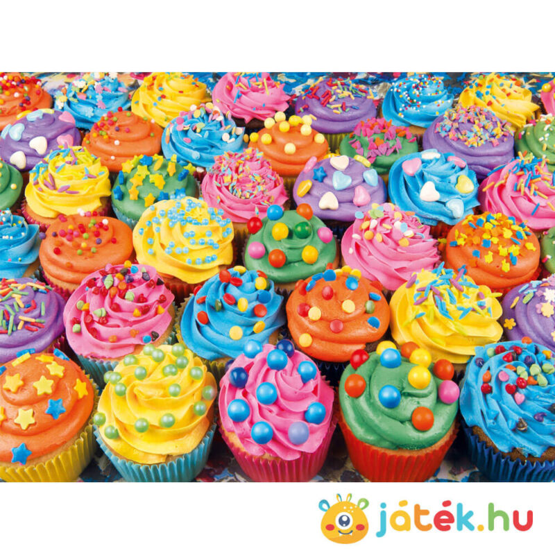 Cupcake puzzle képe (színes sütik kirakó), 500 db (Clementoni 35057)