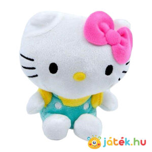 Hello Kitty plüss cica türkizkék ruhában (14 cm)