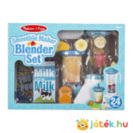 Szerepjáték: 24 darabos smoothie turmix készítő készlet turmixgéppel (Melissa & Doug)