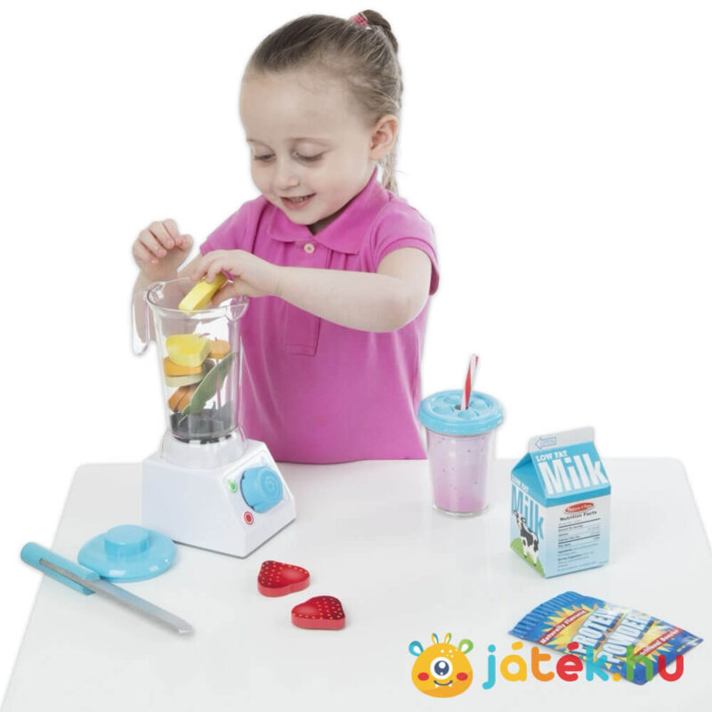 Szerepjáték gyerekeknek: 24 darabos smoothie turmix készítő készlet turmixgéppel (Melissa & Doug)