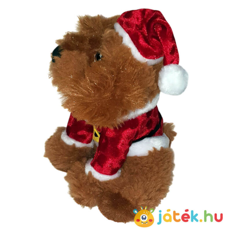 Cockapoo plüss kutya télapó ruhában baloldalról, 20 cm (Keel Toys)