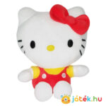 Hello Kitty plüss cica piros ruhában (14 cm)