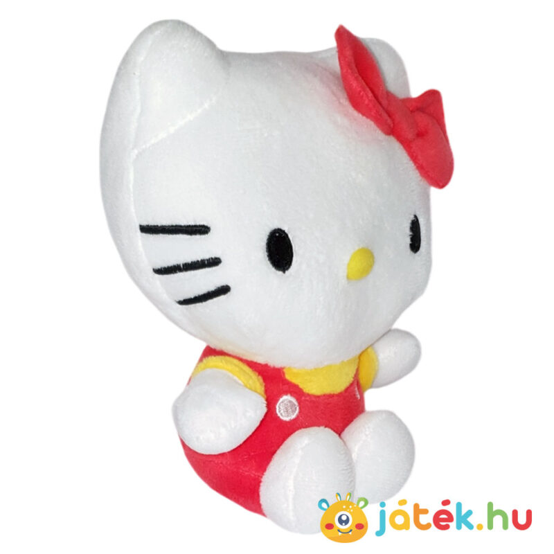 Hello Kitty plüss cica piros ruhában jobbról (14 cm)