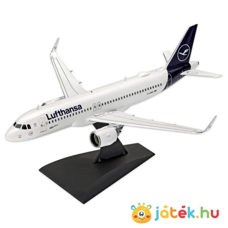 Lufthansa Airbus A320 Neo 1:144 makett készlet elkészítve, festékkel, ragasztóval (Revell 63942)