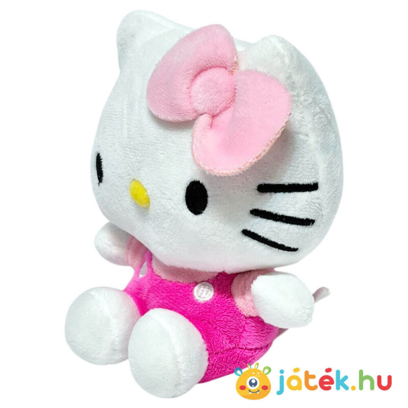 Hello Kitty plüss cica rózsaszín ruhában balról (14 cm)