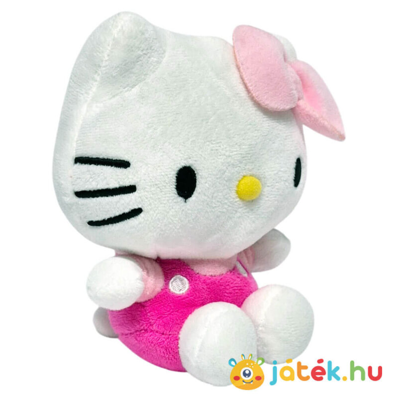 Hello Kitty plüss cica rózsaszín ruhában jobbról (14 cm)
