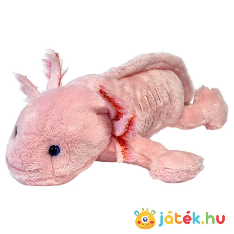 Rózsaszín plüss axolotl balról (28 cm)