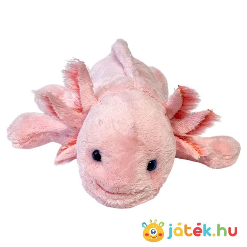 Rózsaszín plüss axolotl előről (28 cm)