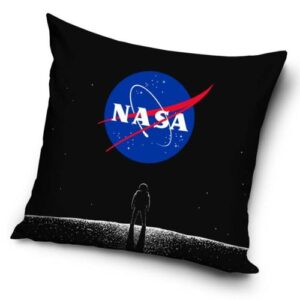 Nasa space mintás fekete díszpárnahuzat, 40x40 cm