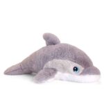 Szürke plüss delfin, hímzett szemekkel, 25 cm (Keel Toys)