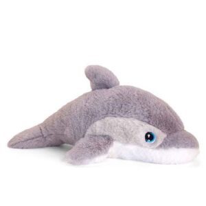 Szürke plüss delfin, hímzett szemekkel, 25 cm (Keel Toys)
