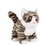 Álló szürke plüss kiscica, 20 cm (Semo)