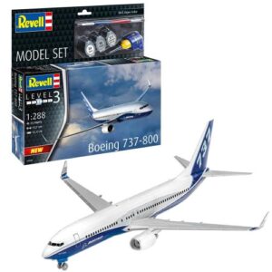 Boeing 737-800 repülőgép makett (1:288) készlet festékkel, ragasztóval (Revell)