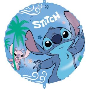 Lilo és Stitch: Stitch és Angel mintás kék fólia lufi, 46 cm