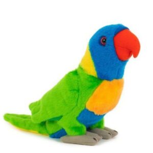 Élethű plüss szivárványlóri papagáj, 20 cm (Semo)
