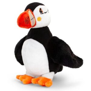 Élethű luda (puffin) plüss madár, 20 cm (Keel Toys)