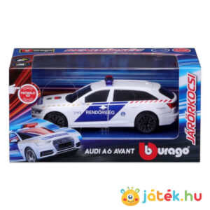 Audi A6 Avant szirénázó magyar rendőrautó, 1:43 (Bburago)