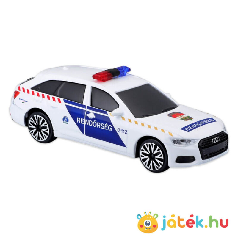 Audi A6 Avant szirénázó magyar rendőrautó jobbról, 1:43 (Bburago)