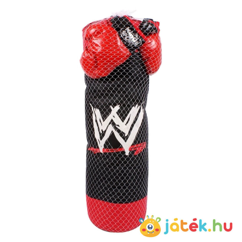 Boxkészlet: 82 cm-es piros-fekete bokszzsák piros bokszkesztyűvel, becsomagolva